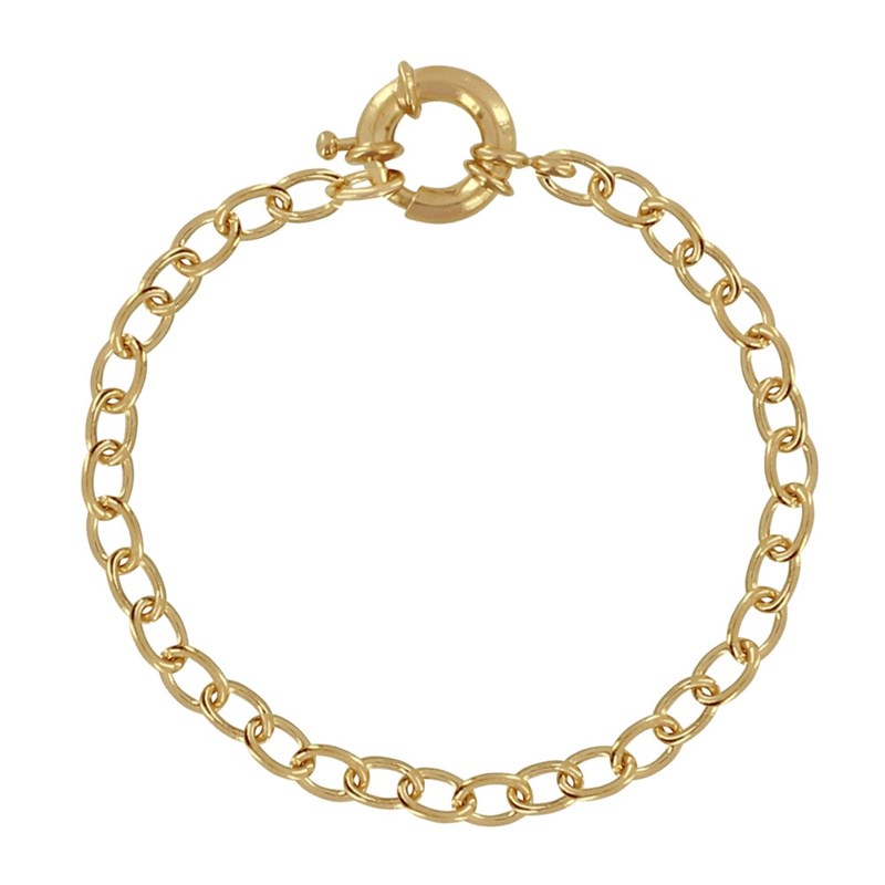 Bracelet Plaqué Or Maillons Ovales Fermoir Bouée