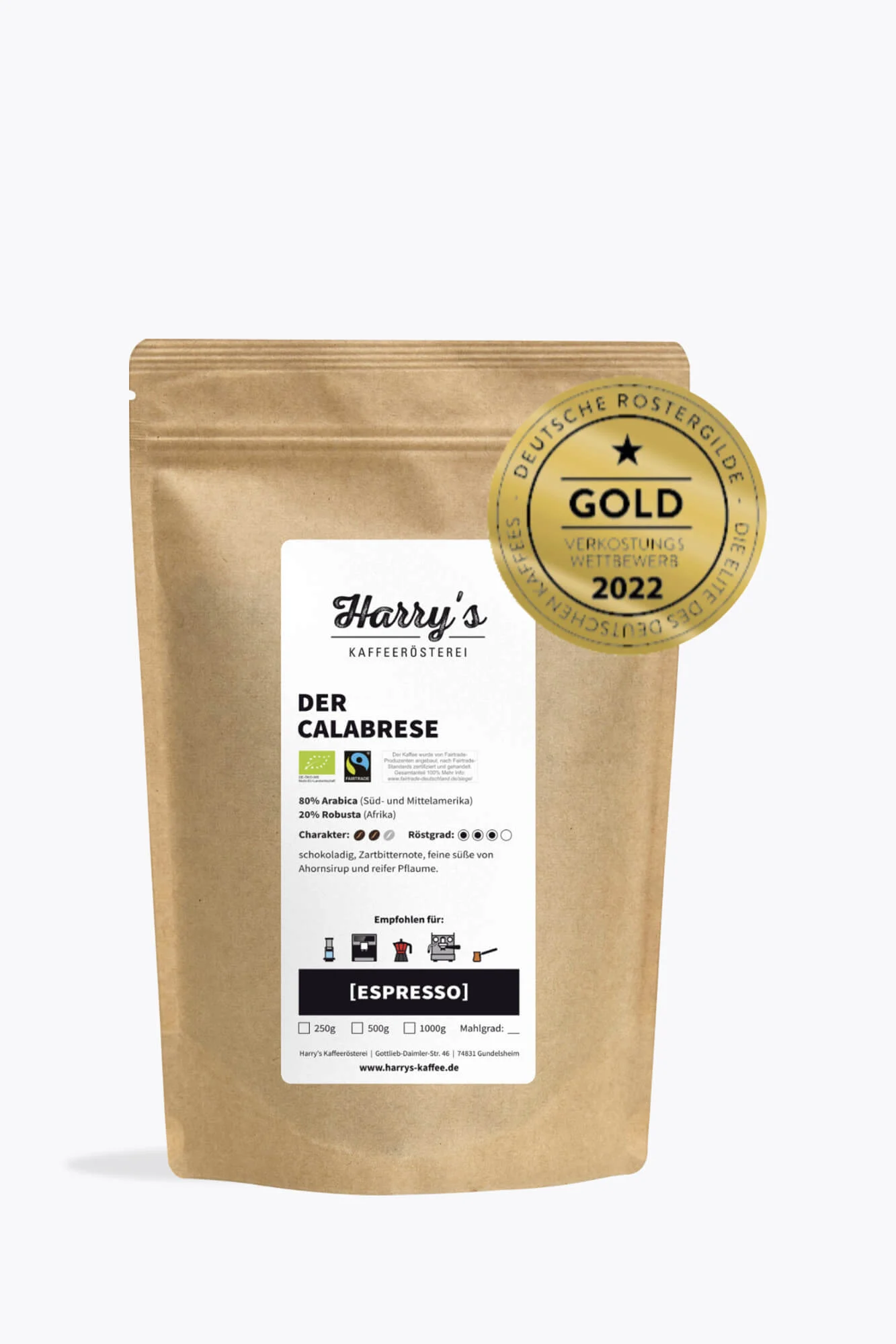 Harry's Kaffeerösterei Der Calabrese Bio Fairtrade 250g