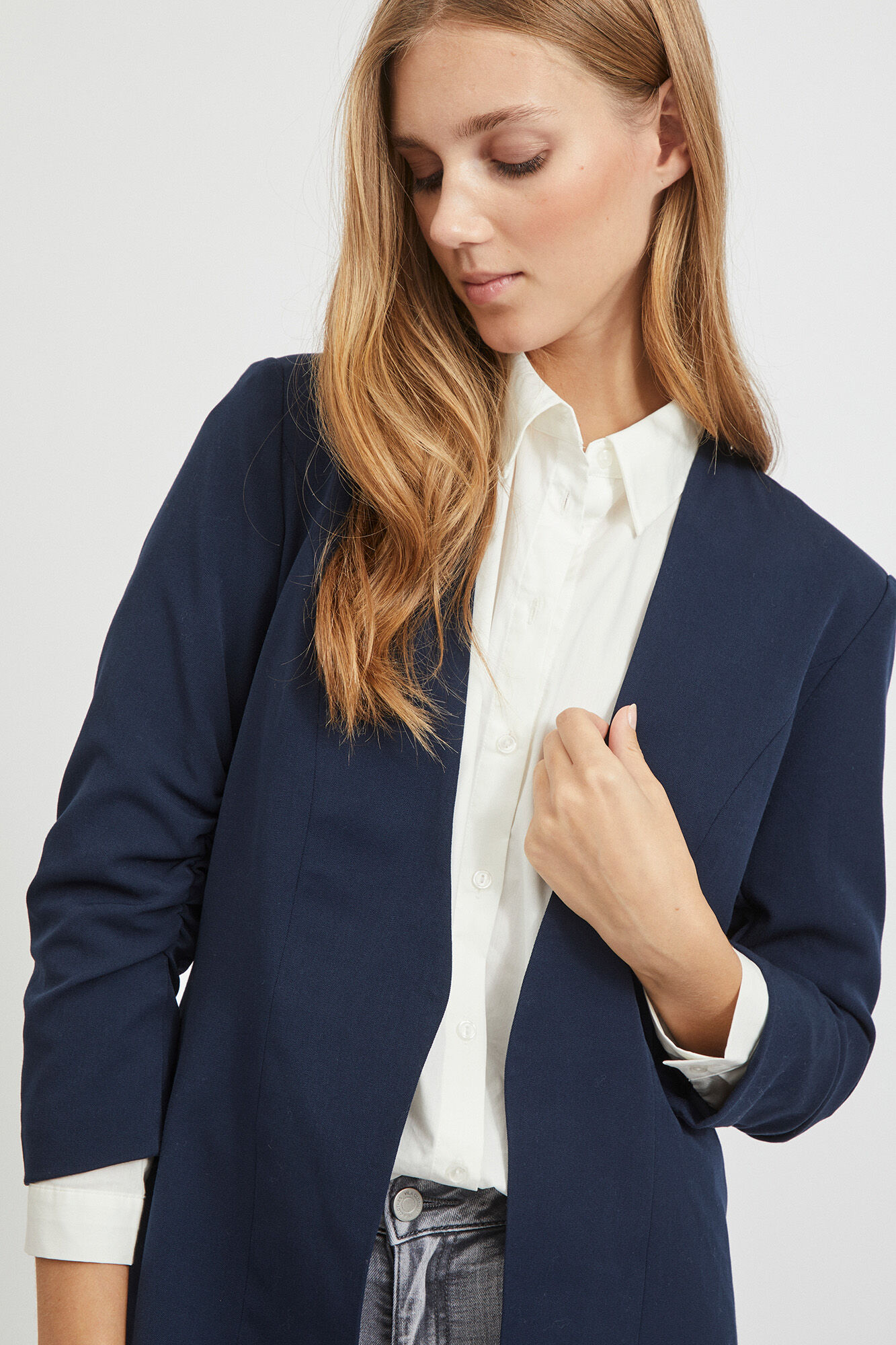Blazer de manga comprida France Vila - Azul marinho