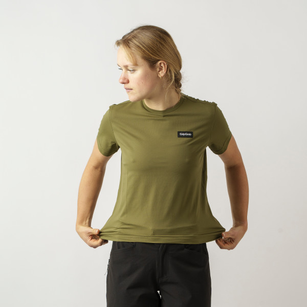 GripGrab EXPLR Technical T-shirt Olive Green dame