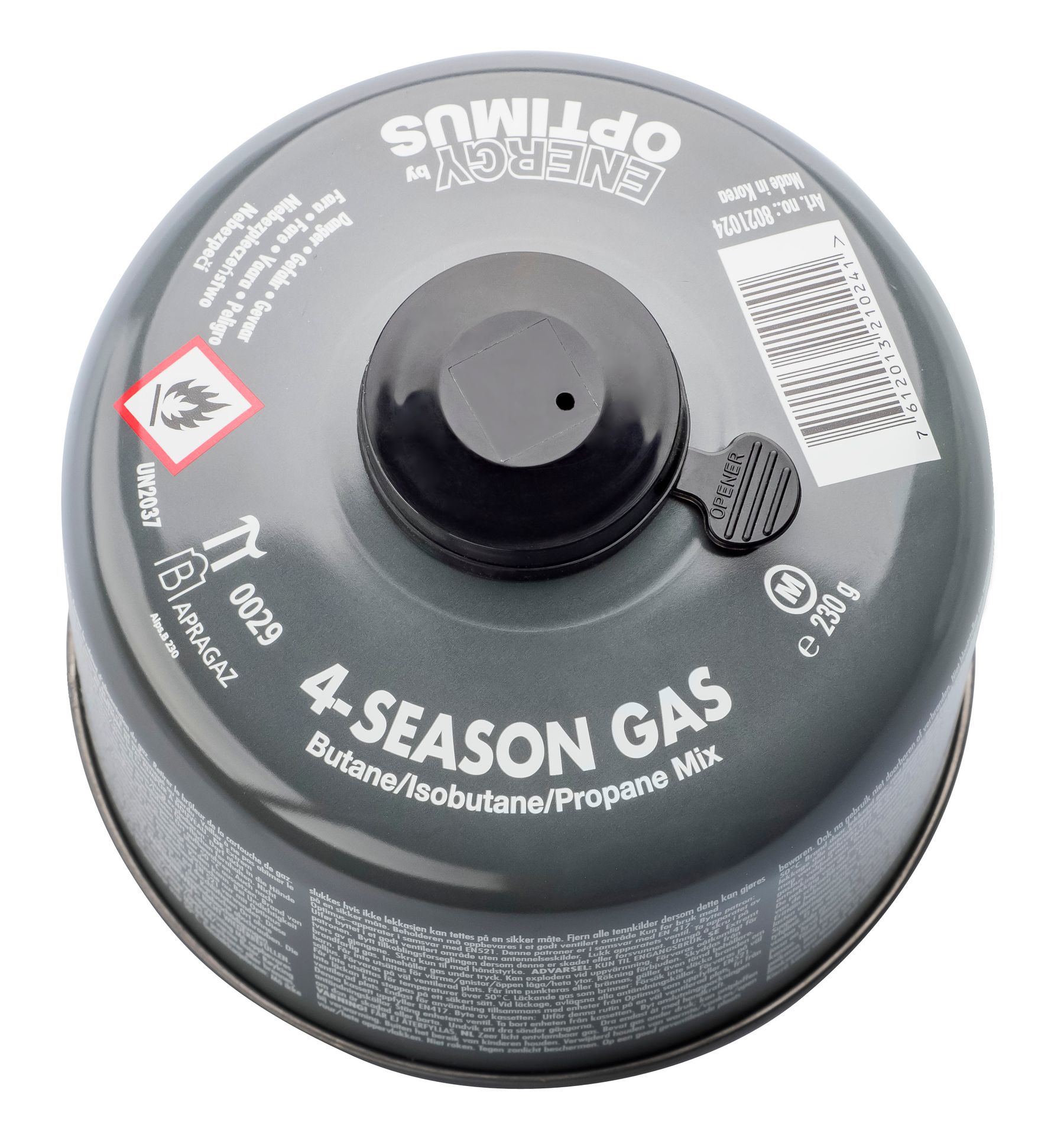 Optimus Gas 230g 4-Season (EN/FR/DE/NO/SE/PL/NL/FI/ES/IT/PT/DK/CZ)