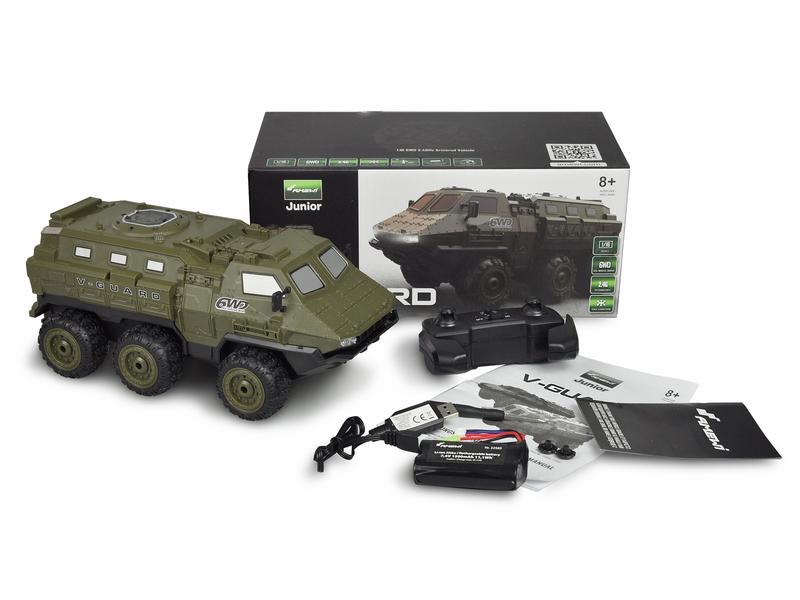 Amewi Panzerfahrzeug V-Guard 6WD, Olivgrün RTR, 1:16 Gepanzertes 6x6 RC Fahrzeug