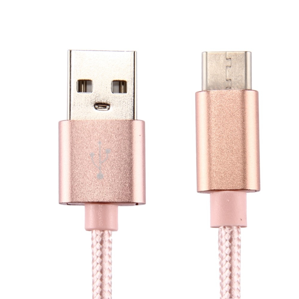 (3m) USB A auf USB C Nylon Ladekabel Datenkabel - Rosa