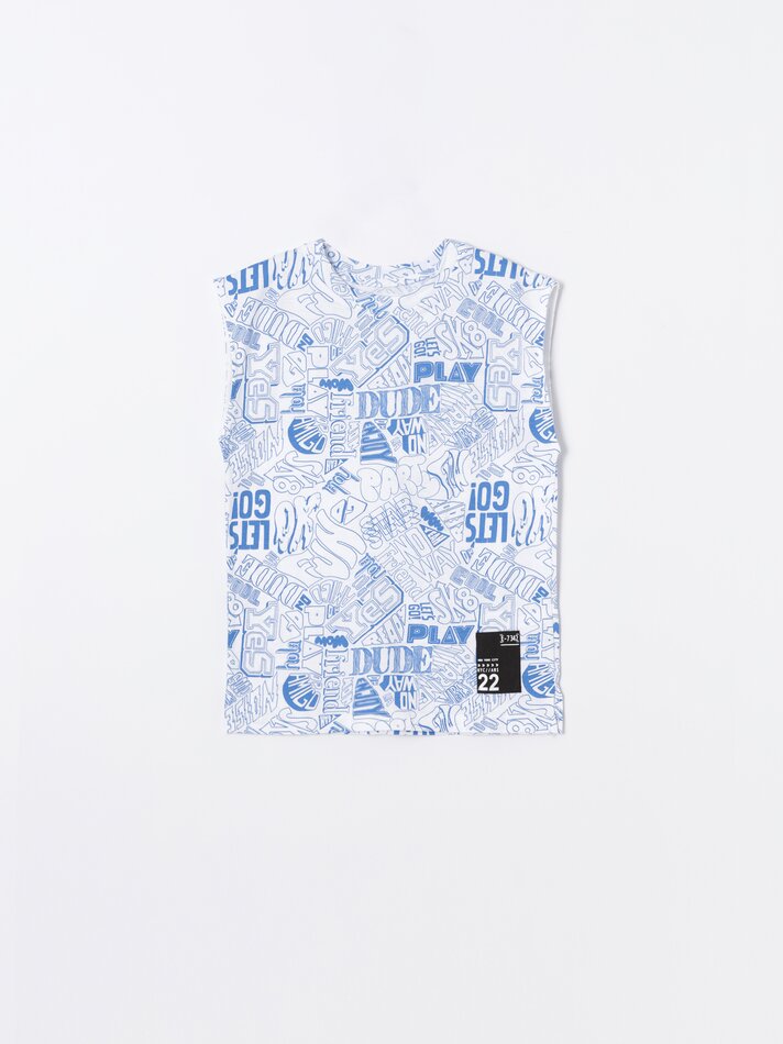 Camiseta regata estampada - Branco ótico