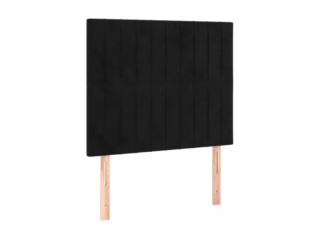 Sommier tapissier avec matelas et LED Noir 90x190 cm Velours
