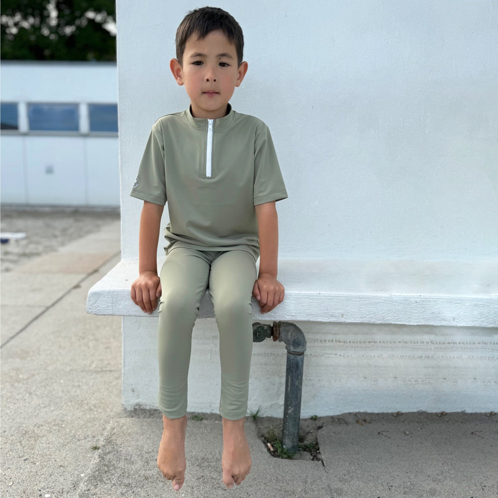 Køb Petit Crabe Olive Max Half Zip Uv-Swim Bluse S/S