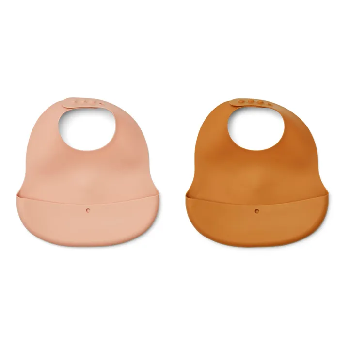 Liewood Bavoir Ember en silicone-set de 2 | Rose