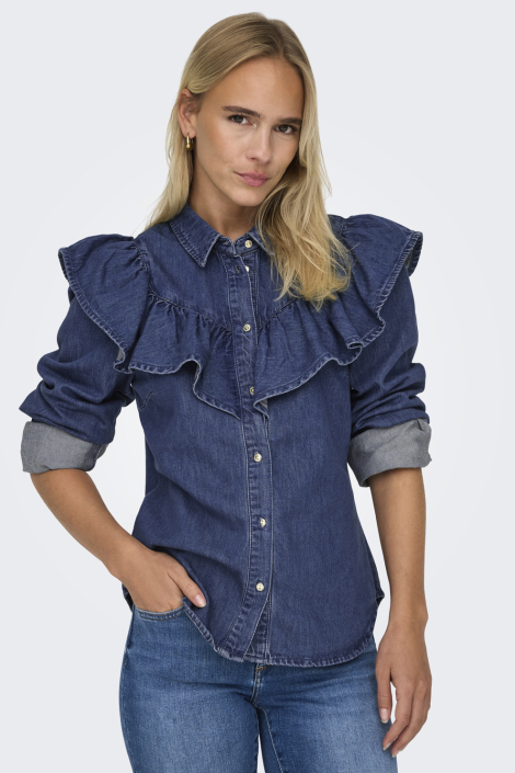 Only blauwe dames blouse