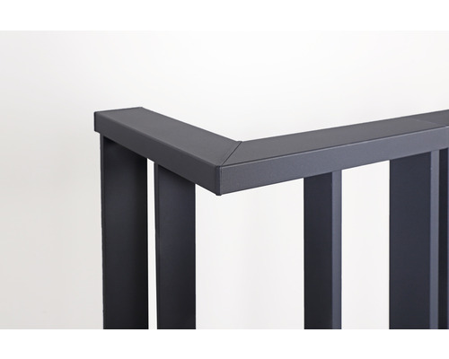 Pertura Triton antraciet aluminium leuningset voor zijmontage, 26x26 cm
