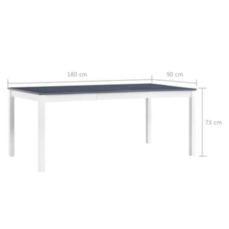 vidaXL - Eettafel - Grijs - Grenenhout - 180 x 90 x 73 cm