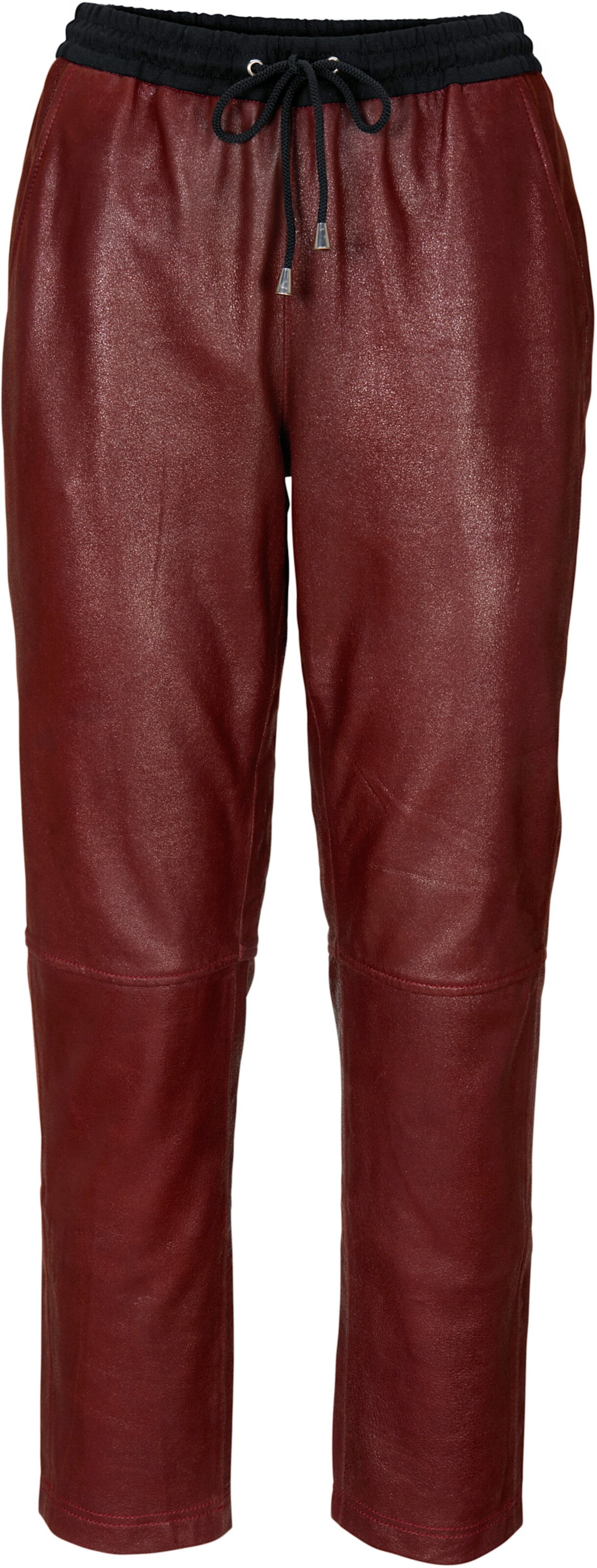 heine Leder-Jogpants in braun