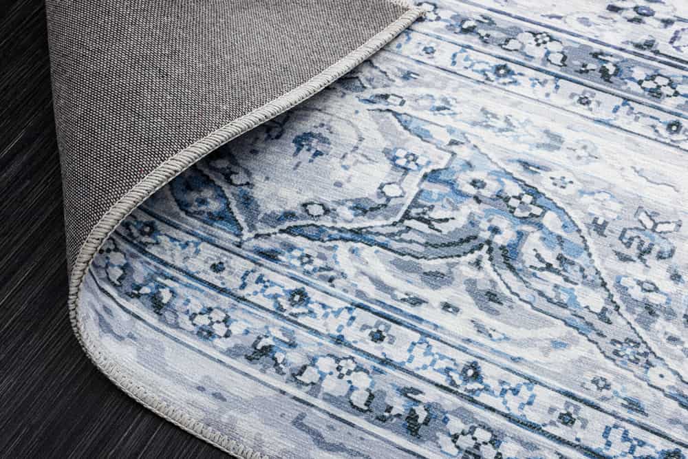 Orientalischer XXL Teppich OLD MARRAKESCH 350x240cm grau blau Flachgewebe