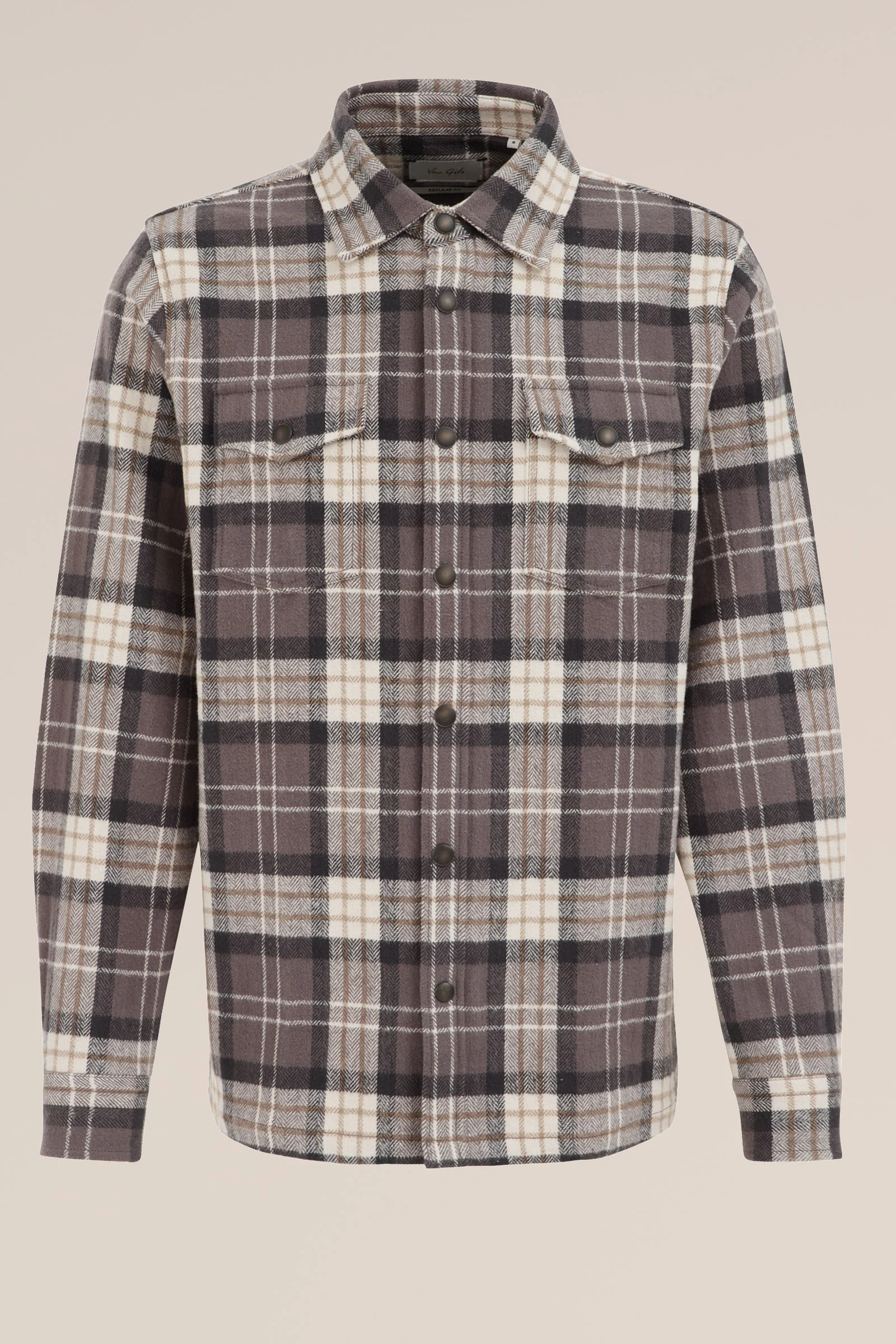 geruit overshirt van katoen Van Gils Grijs