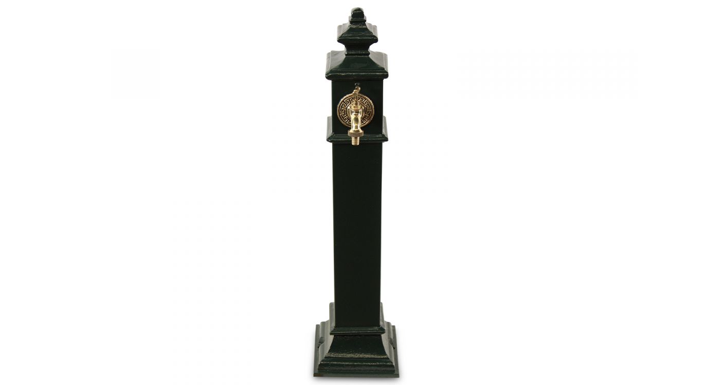 Fontaine de jardin métal vert 19x19x79cm