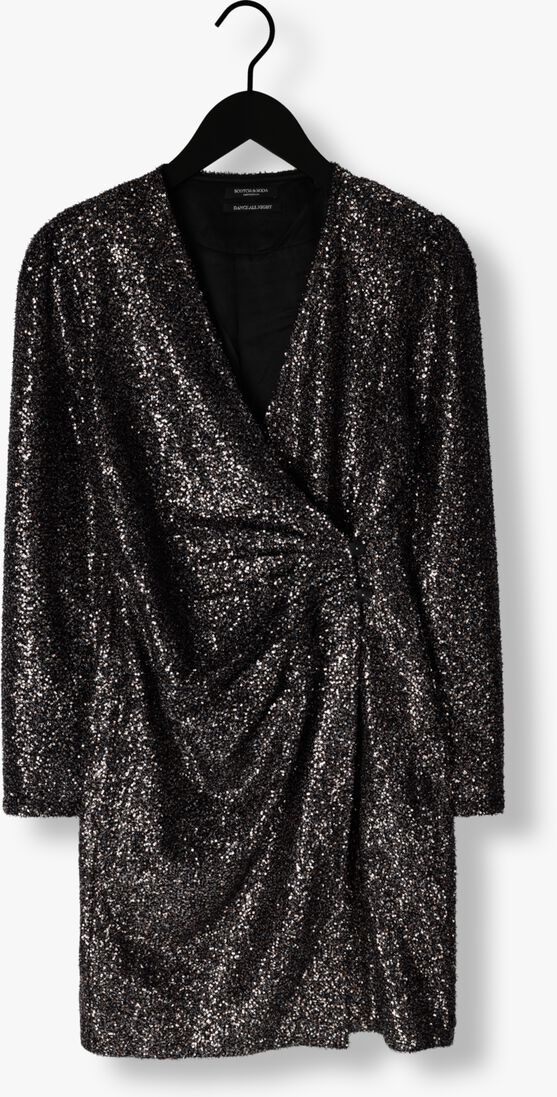 SCOTCH & SODA zilveren scotch & soda mini jurk mini dress in mixed sequins