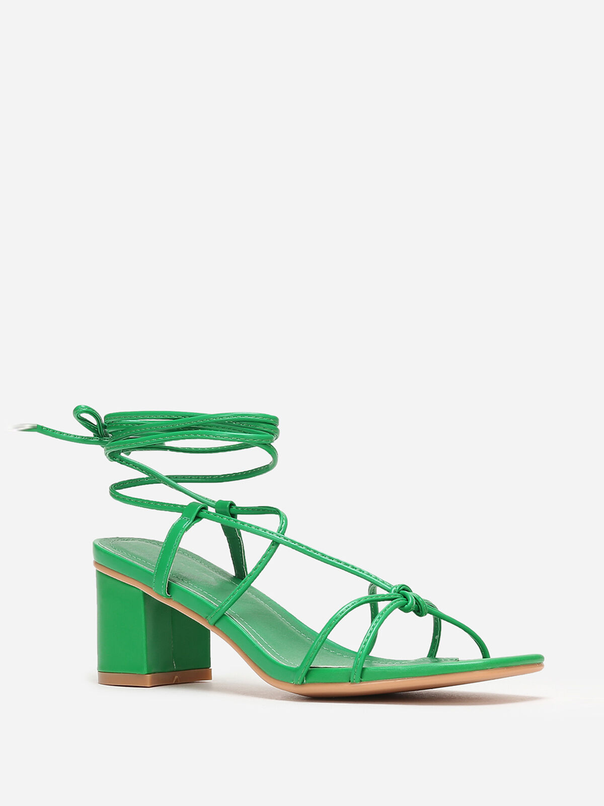 Sandales à brides entrelacées- Vert