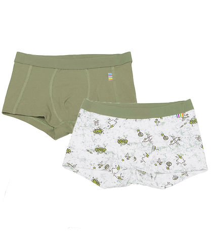 Joha Boxershorts - 2-pak - Bambus -  Grøn/Off White m. Print