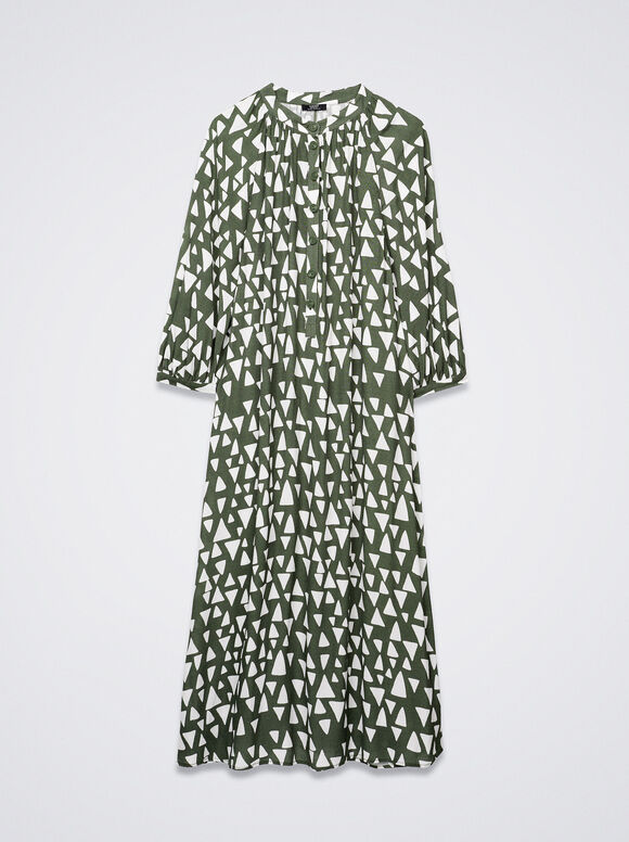 Vestido midi estampado - Multicolorido