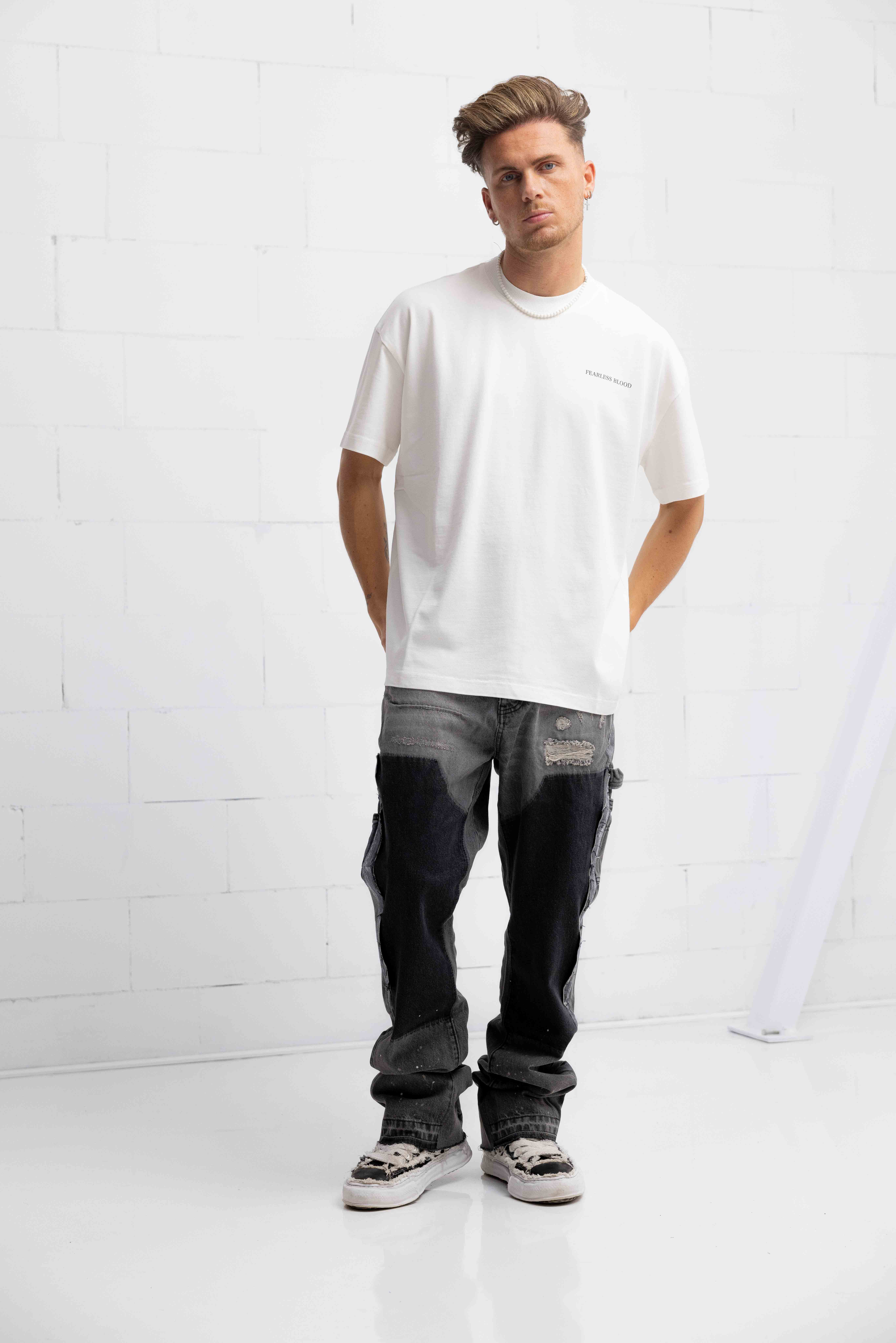 Fearless Blood Logo T-Shirt Heren Wit