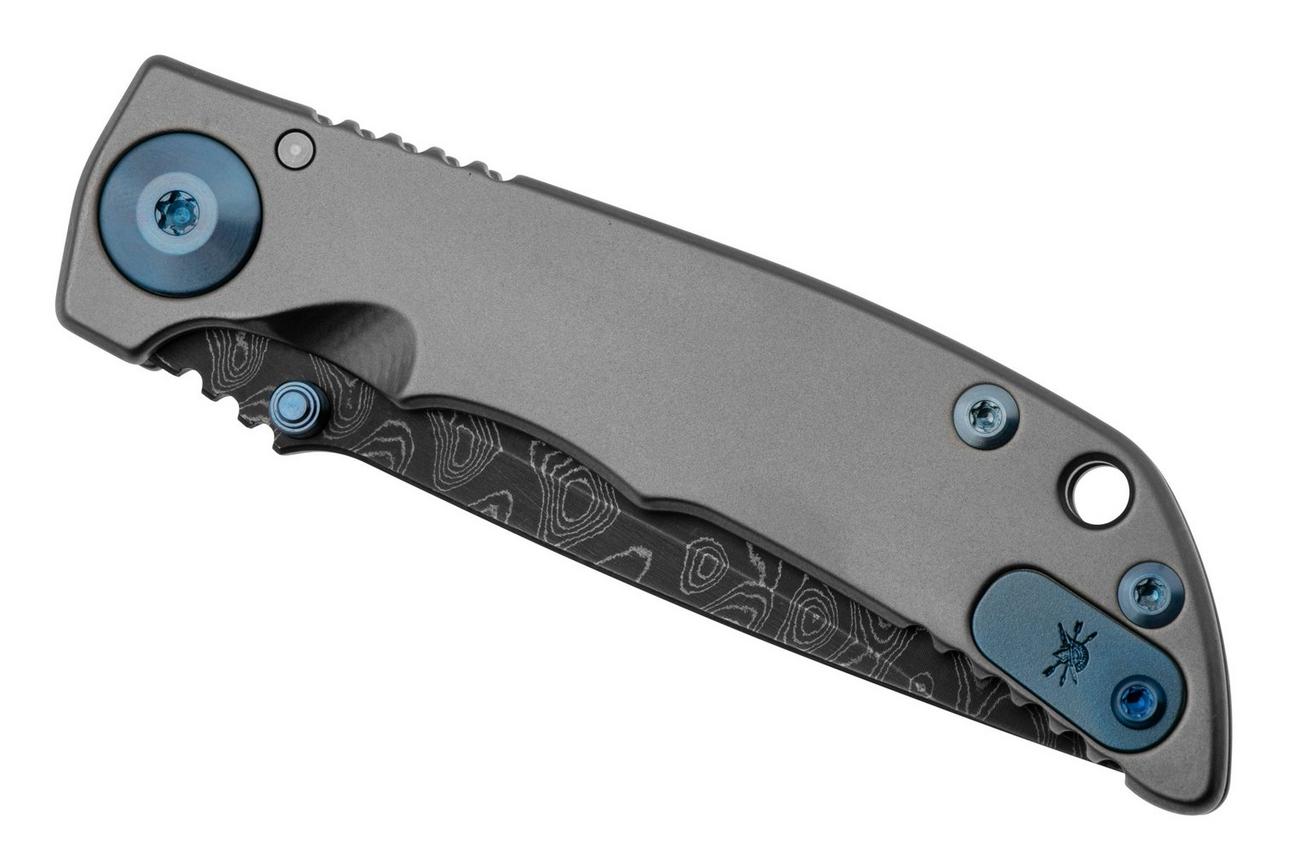 Spartan Blades Harsey Folder 3.25, SF10CUSTOMCNDAM CN Damascus Blue Hardware, zakmes, Bill Harsey design