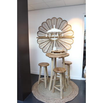 Barkruk Teak hout