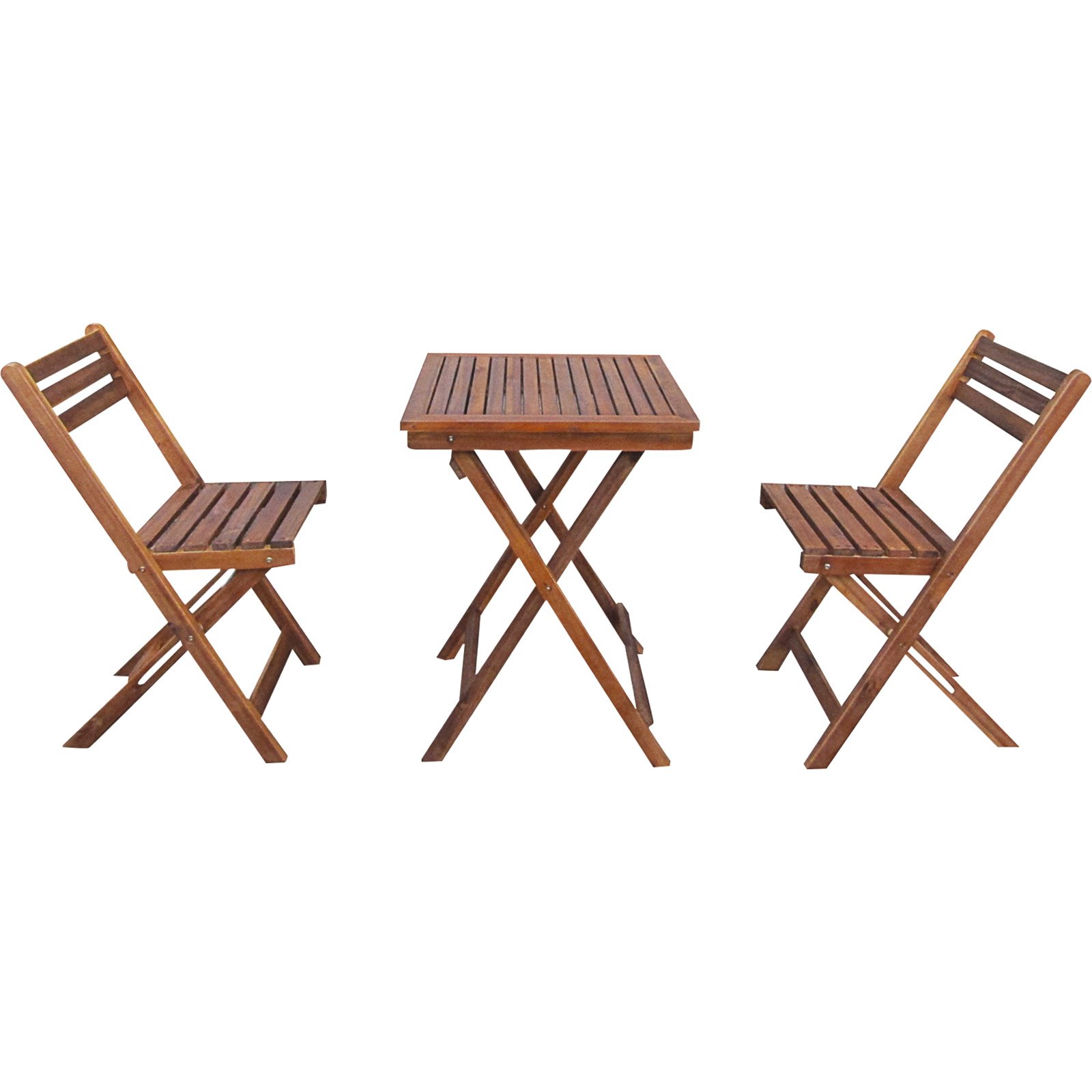 Bistro-Set Cappuccino Holz Akazie, 3-teilig