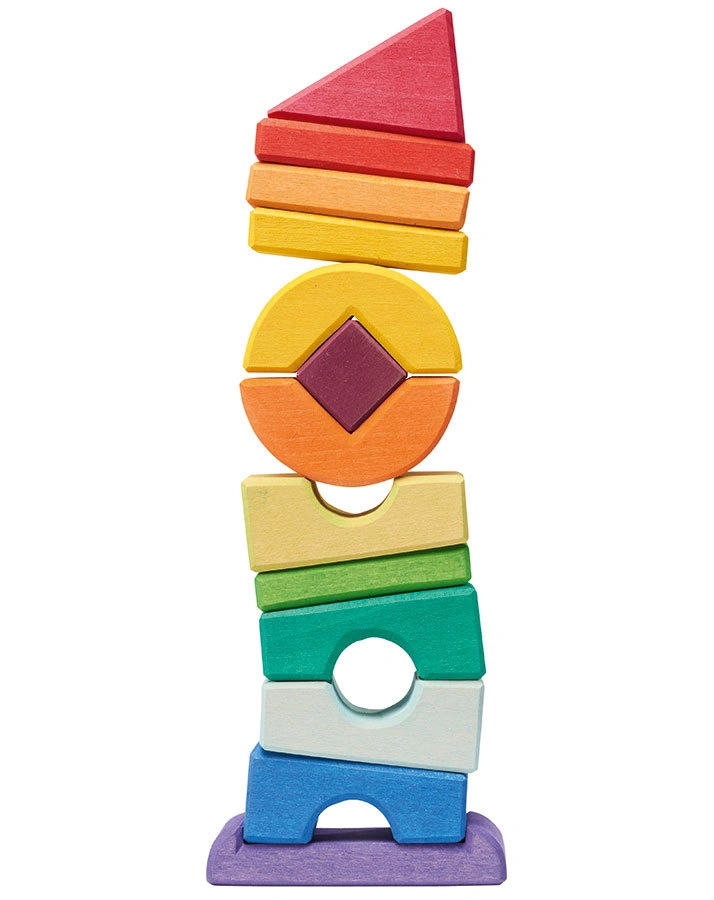 Formenspiel SCHIEFER STECKTURM 13-teilig aus Holz