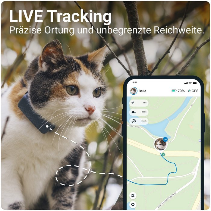 (2er Set) GPS CAT Mini Rubber Mounting Katzen Pet Tracker Haustier Halsband Zubehör (TRCAT5RM) - Dark Blue