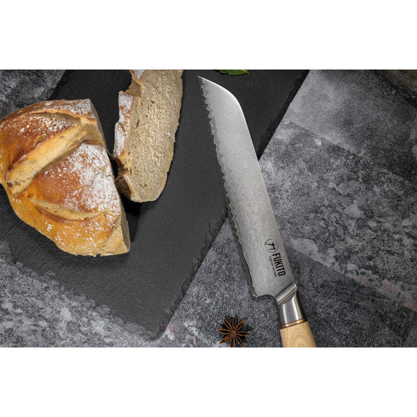 Couteau Fukito Pakka San Mai modèle Pain 21cm Fukito