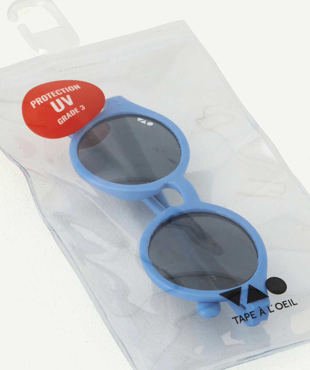 lunettes de soleil rondes bébé garçon bleues