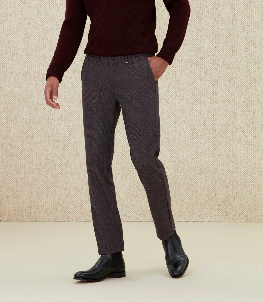 Pantalon chino esprit lainage bordeaux 