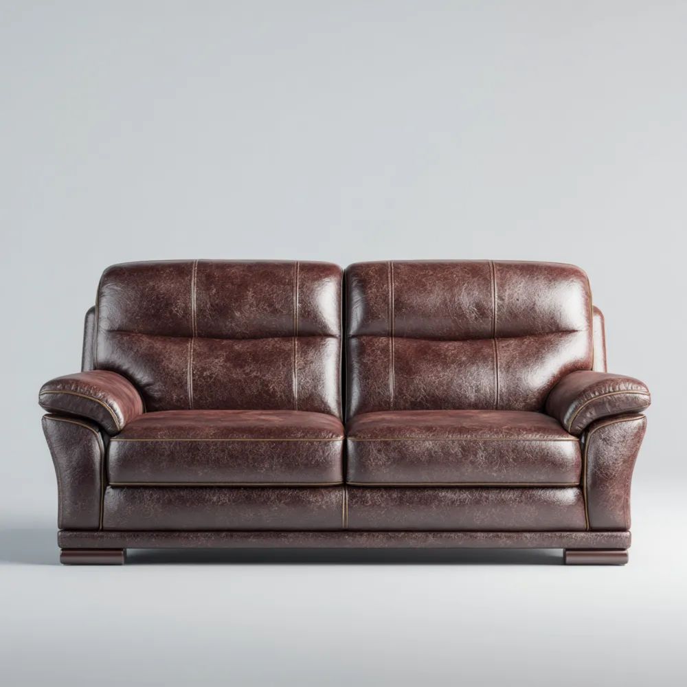 2-Sitzer-Sofa Kunstleder 150x85x80 cm - Dunkelbraun - Klassisches Desi