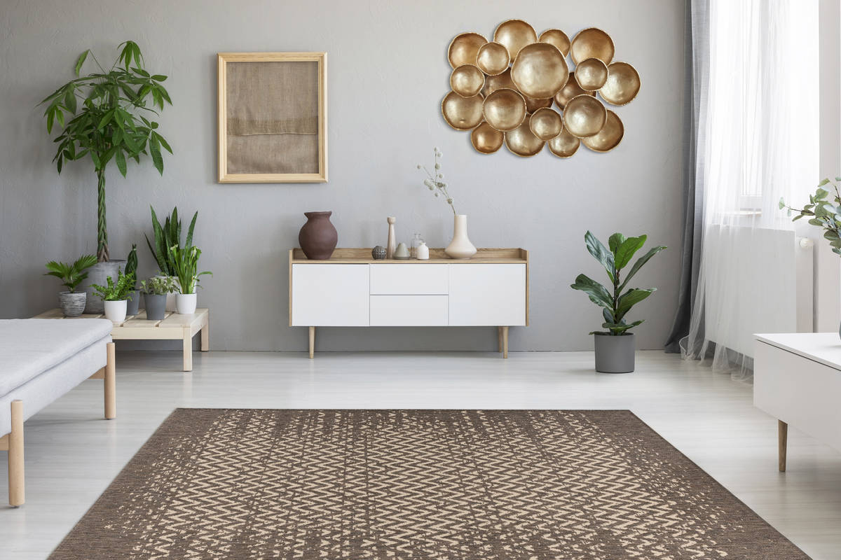 Outdoor-Kurzflorteppich SPLASH 600 - braun-creme - 80x150 cm