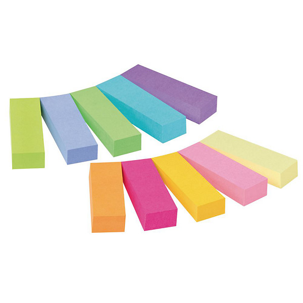 POST-IT Marque-pages, 12,7 x 44,4 mm, couleurs assorties, lot de 500 (Lot de 2)
