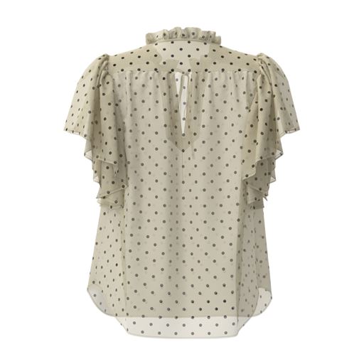 Co'Couture Dionne Dot Frill Bluse, Powder, XL