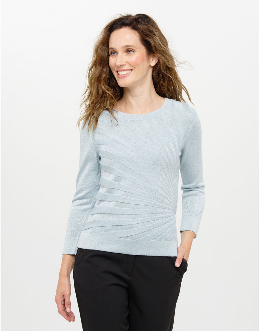 Pull bleu irisé chic