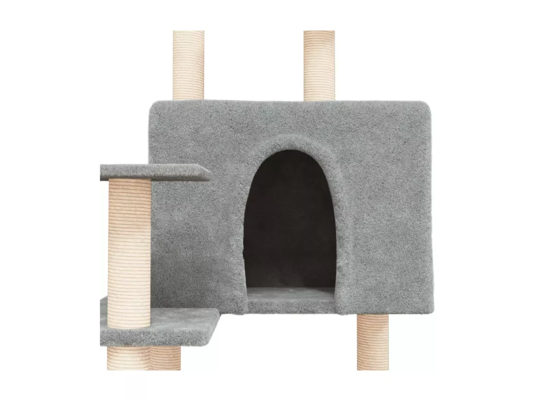 Arbre à chat avec griffoirs en sisal Gris clair 153 cm