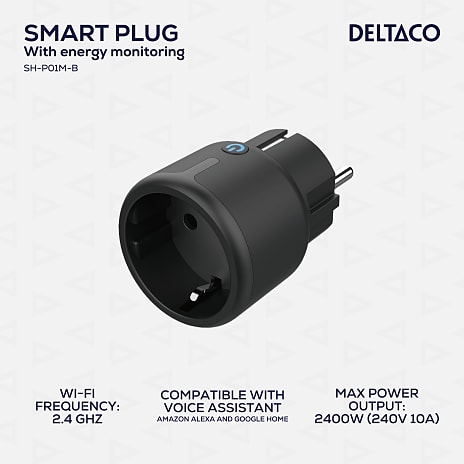 Deltaco Smart strømstik - sort