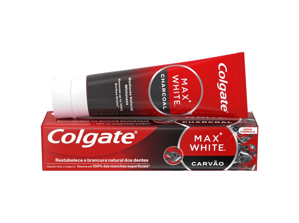 PASTA DE DENTES BRANQUEADORA MAX WHITE CARVÃO COLGATE 75ML