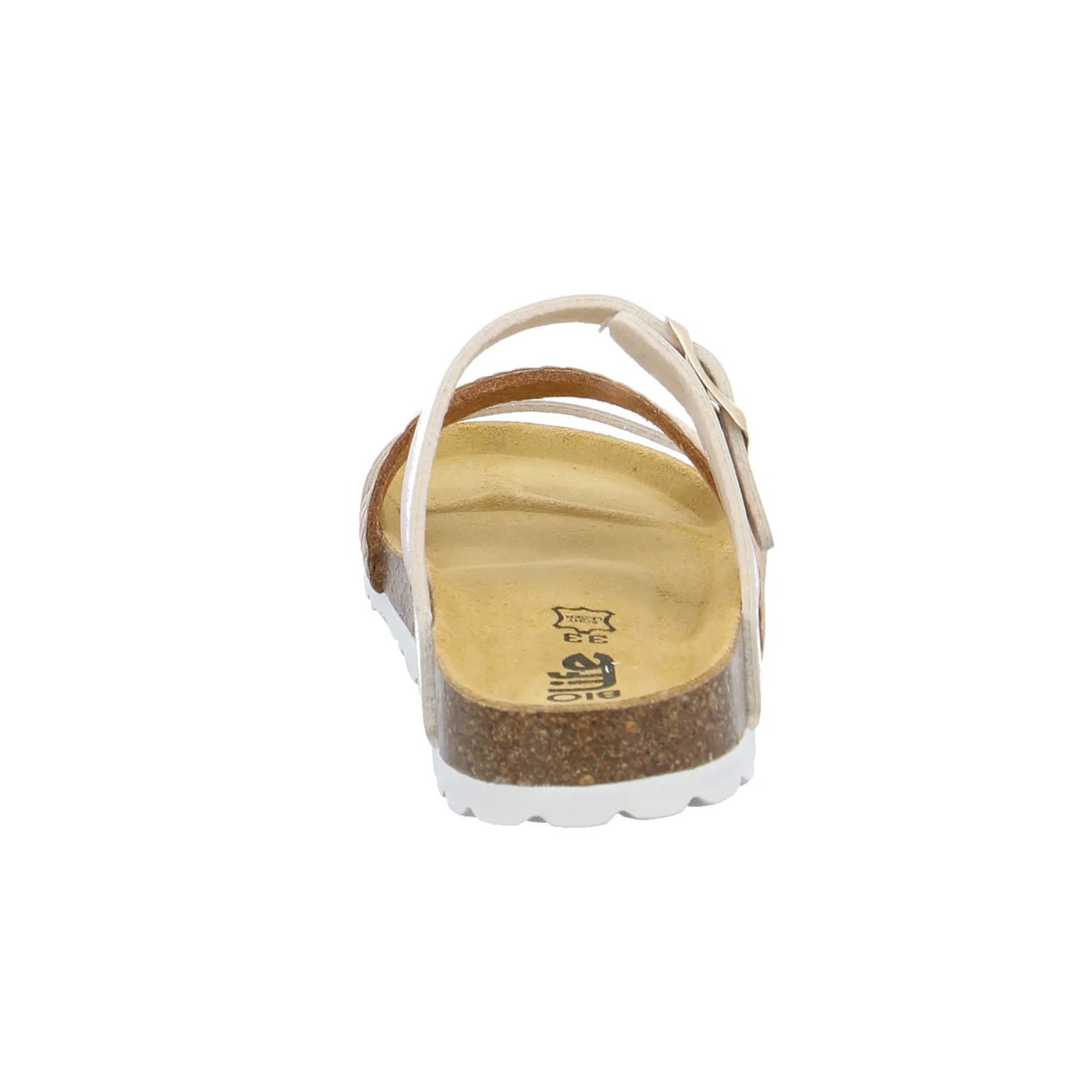 BIOLife Kinder-Pantolette Bronze Lederimitat  Lederdecksohle