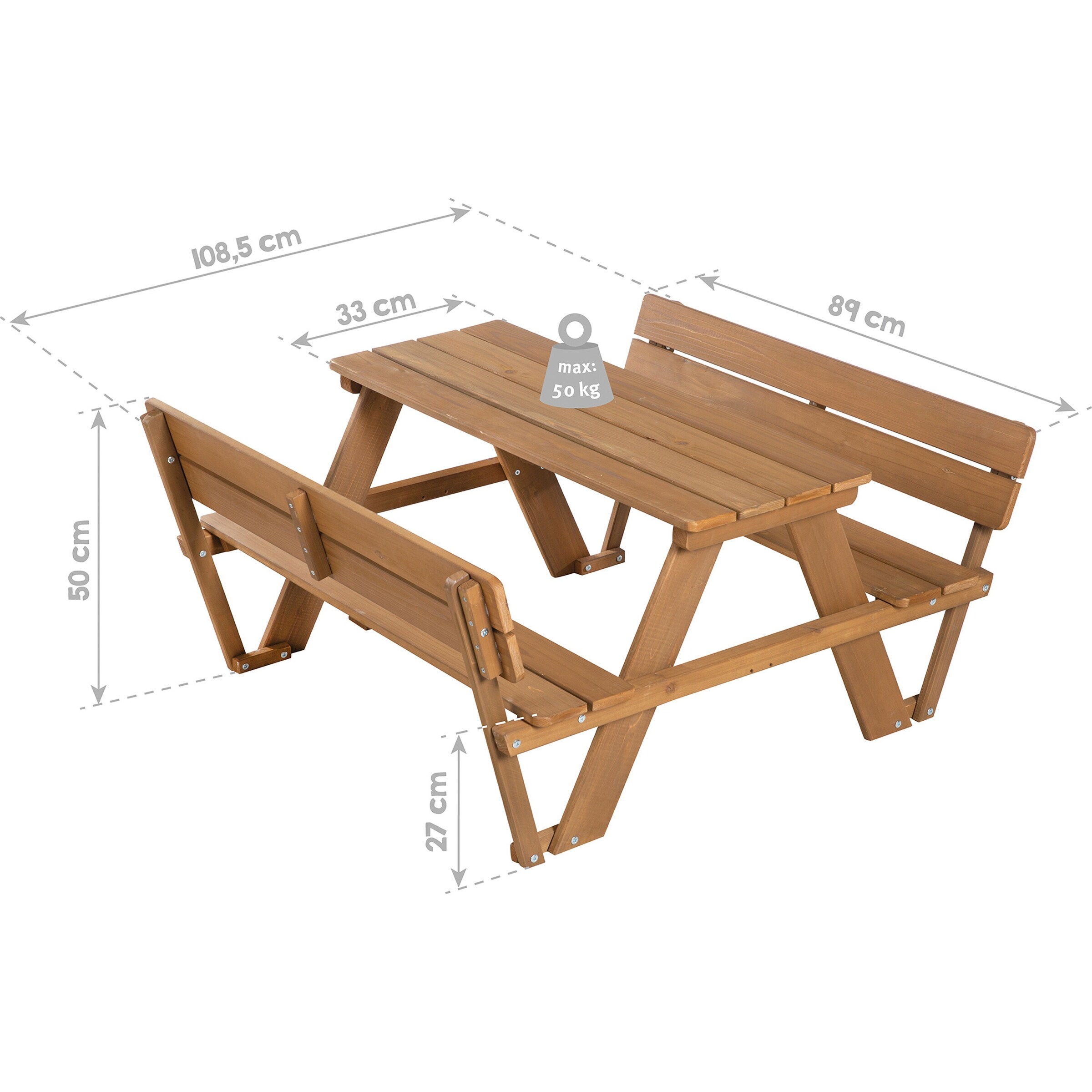 roba Kindersitzgruppe 'PICKNICK for 4' Outdoor +, mit Lehne Outdoor +