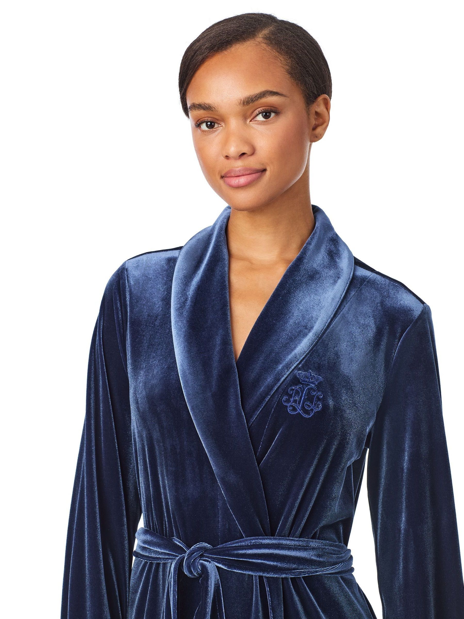 Lauren Ralph Lauren Velvet Long Sleeve Shawl Collar Robe