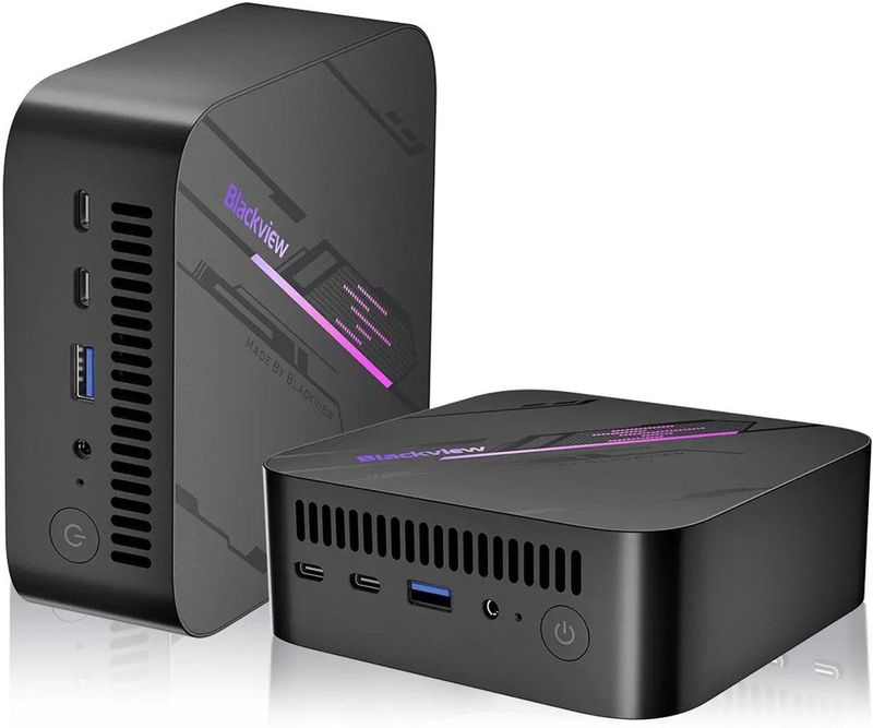 Blackview MP100 - Mini PC - Zwart - 16 GB DDR4 - 512 GB M.2 SSD - AMD Ryzen 5 7430U - Tot 4,3 GHz - Windows 11 Pro