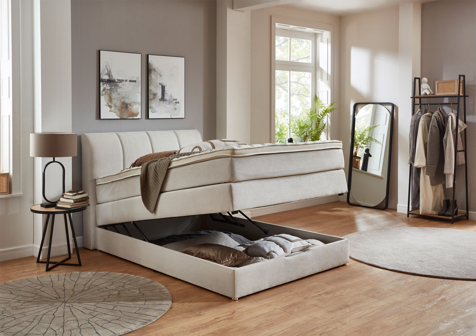 CASAVANTI Boxspringbett MILANO 140 x 200 cm beige