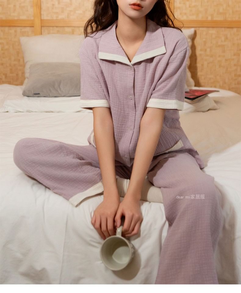 Sweetzer - Koppel bijpassende pyjamaset: shirt met zakdetail + broek (verschillende ontwerpen)
