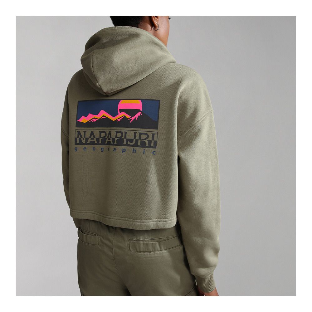 Napapijri B-HOCKEY H CROP - Sweat Femme green lichen