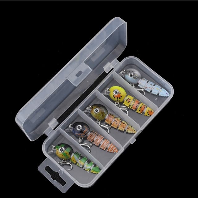 5 fiskelokker naturtro Crankbait med opbevaringsboks