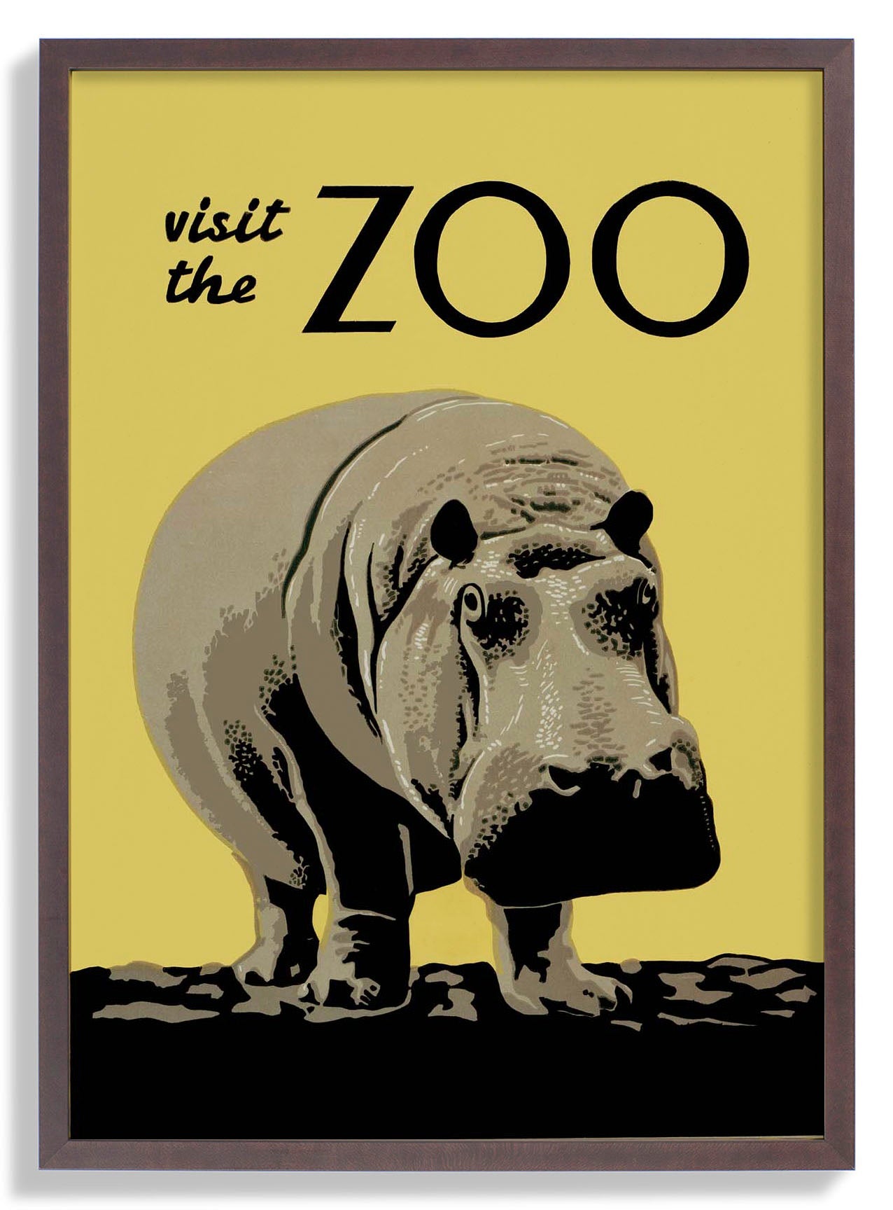 Besuche den Zoo Vintage Nilpferd