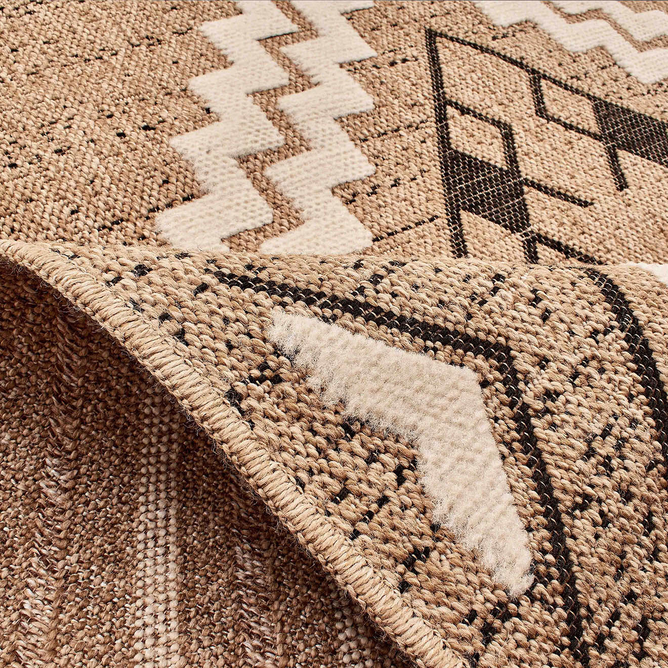 Nazar Rugs Tapis aspect jute TULUM 9054 intérieur & extérieur noir - 160x230 cm