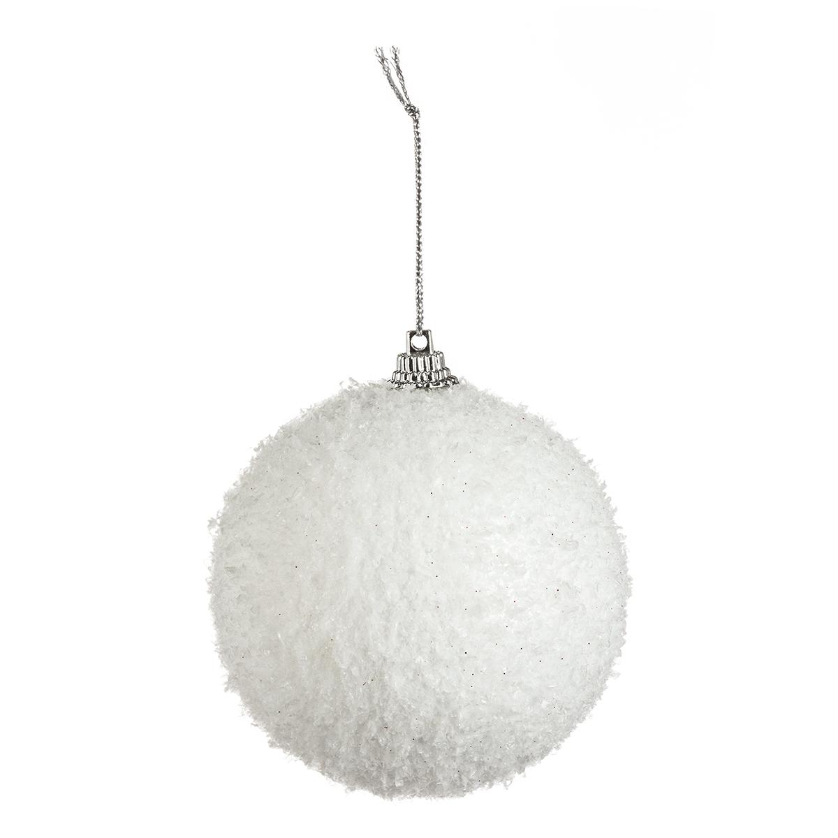 BOULE DE NOEL FLOQUEE 8CM